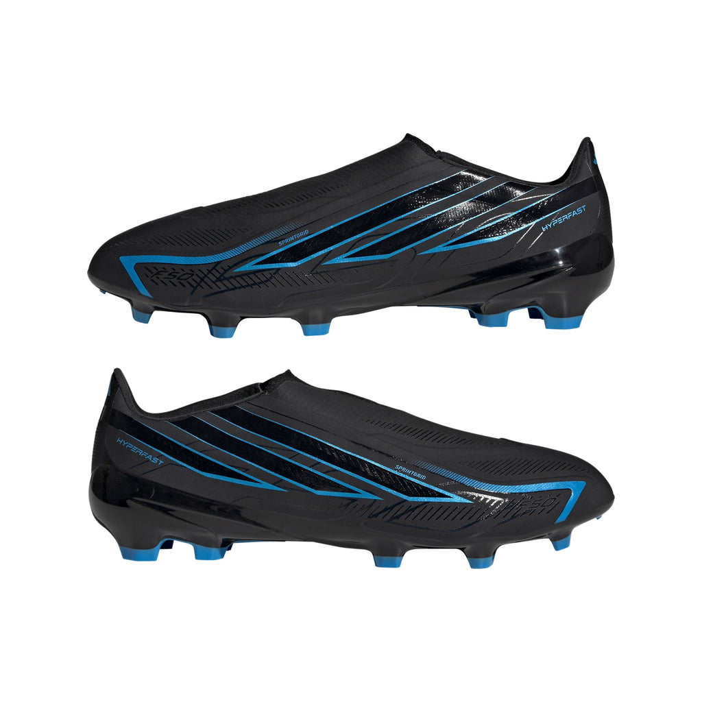 2026 New Arrival adidas F50 Hyperfast League Laceless FG Firm Ground Men's Soccer Cleats - Black/Blue wholesalehk.shop