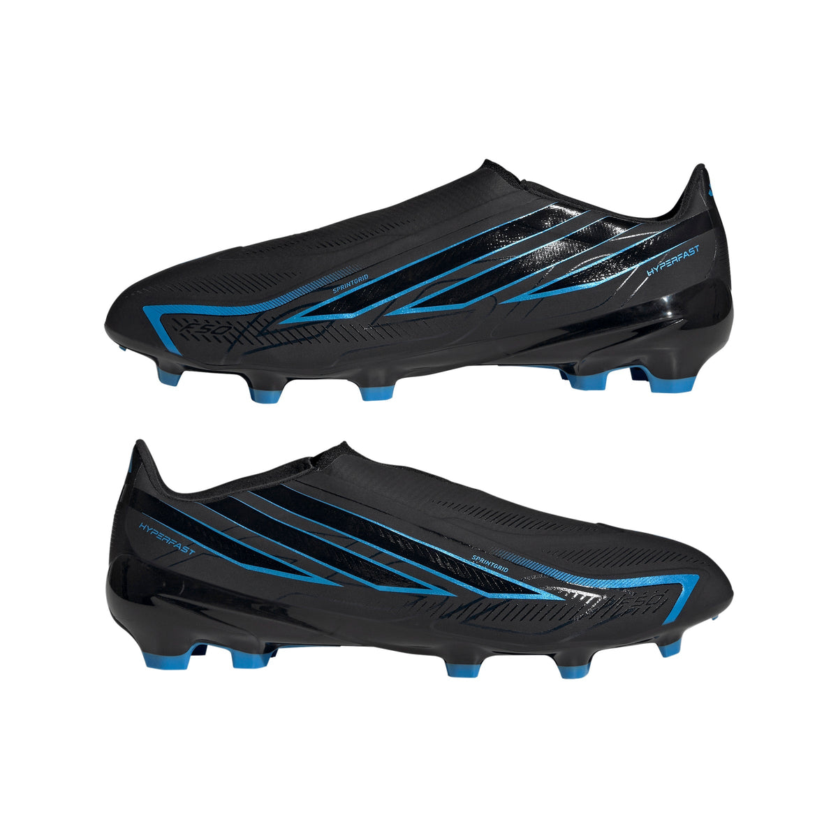 2026 New Arrival adidas F50 Hyperfast League Laceless FG Firm Ground Men's Soccer Cleats - Black/Blue wholesalehk.shop