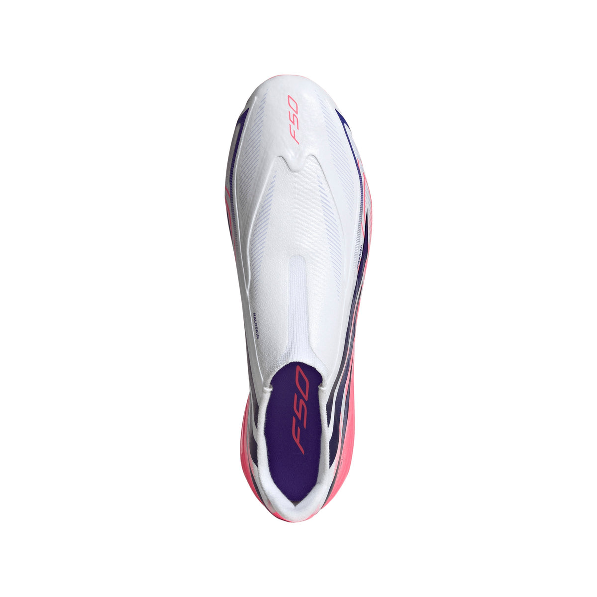 2026 New Arrival adidas F50 Hyperfast League Laceless FG Firm Ground Men's Soccer Cleats - White/Purple/Solar Turbo wholesalehk.shop