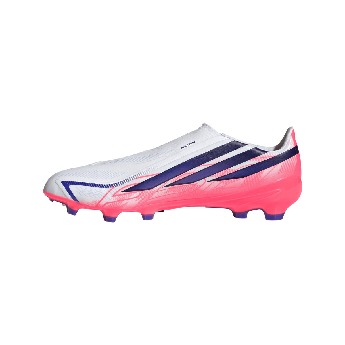 2026 New Arrival adidas F50 Hyperfast League Laceless FG Firm Ground Men's Soccer Cleats - White/Purple/Solar Turbo wholesalehk.shop