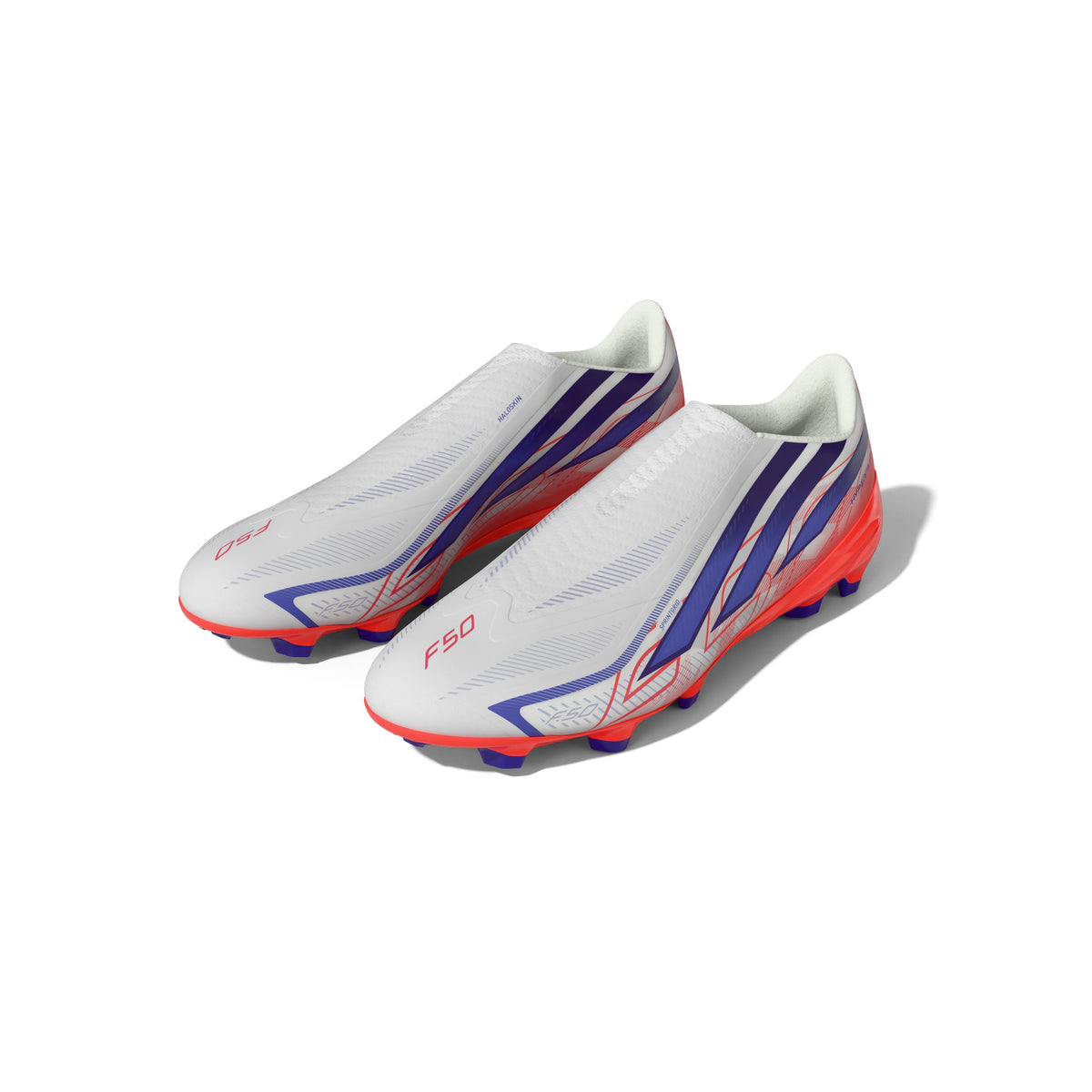 2026 New Arrival adidas F50 Hyperfast League Laceless FG Firm Ground Men's Soccer Cleats - White/Purple/Solar Turbo wholesalehk.shop