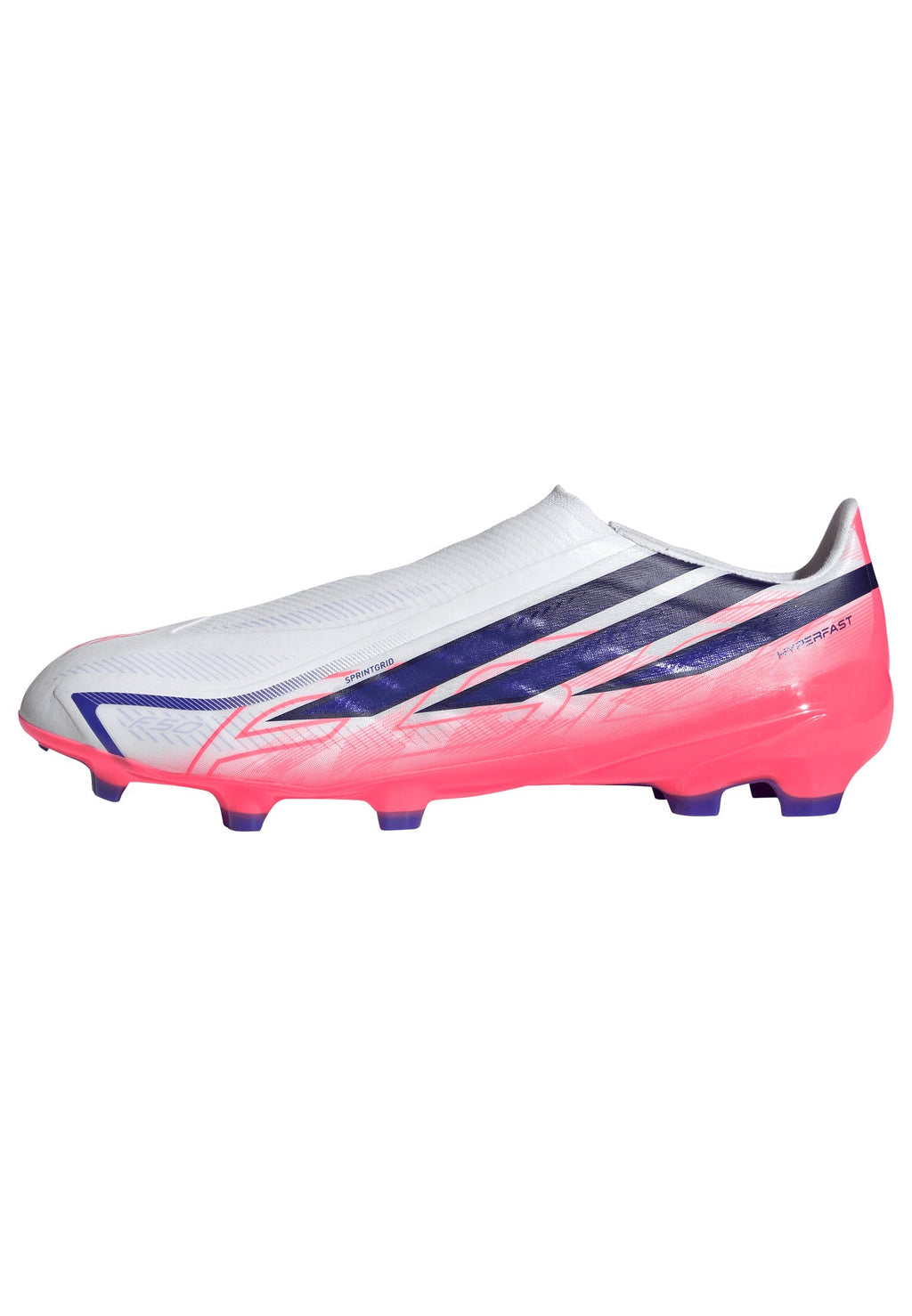 2026 New Arrival adidas F50 Hyperfast League Laceless FG Firm Ground Men's Soccer Cleats - White/Purple/Solar Turbo wholesalehk.shop