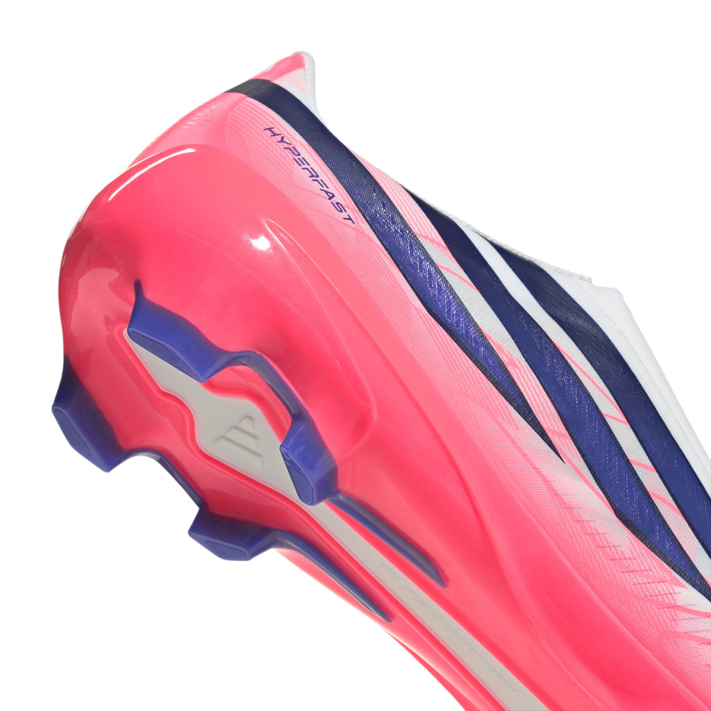 2026 New Arrival adidas F50 Hyperfast League Laceless FG Firm Ground Men's Soccer Cleats - White/Purple/Solar Turbo wholesalehk.shop
