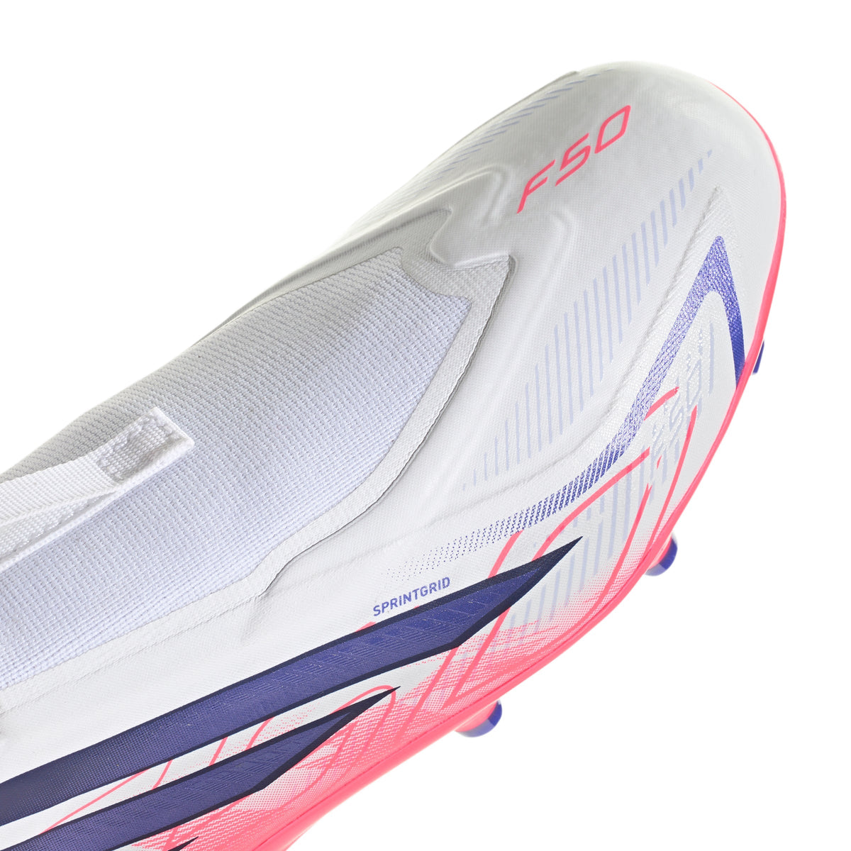 2026 New Arrival adidas F50 Hyperfast League Laceless Firm Ground Youth Soccer Cleats - White/Purple wholesalehk.shop