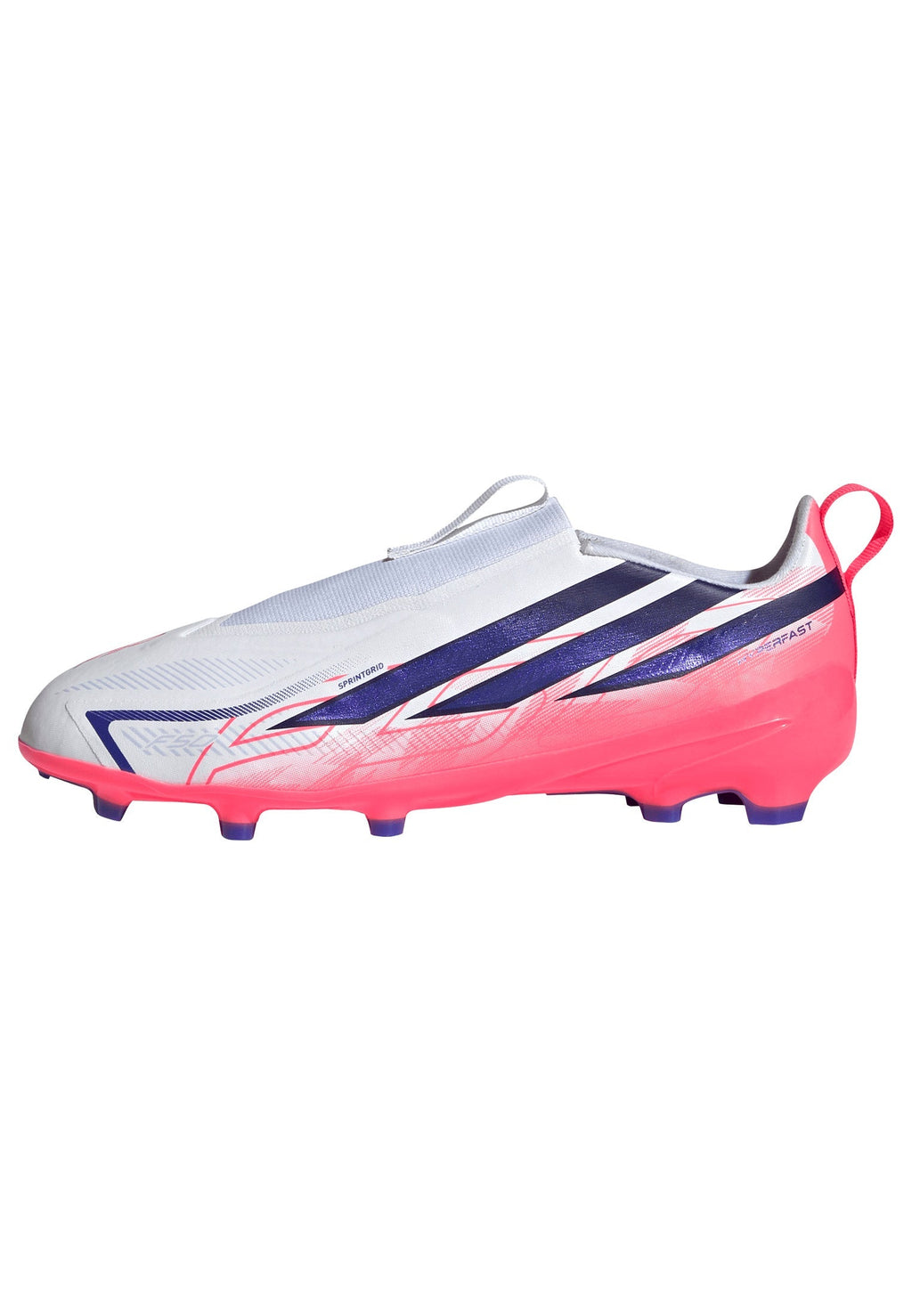 2026 New Arrival adidas F50 Hyperfast League Laceless Firm Ground Youth Soccer Cleats - White/Purple wholesalehk.shop
