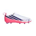 2026 New Arrival adidas F50 Hyperfast League Laceless Firm Ground Youth Soccer Cleats - White/Purple wholesalehk.shop