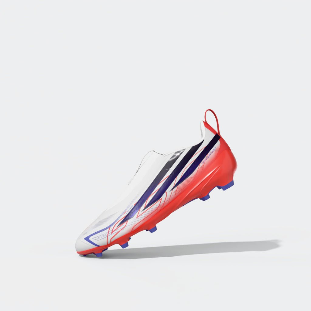 2026 New Arrival adidas F50 Hyperfast League Laceless Firm Ground Youth Soccer Cleats - White/Purple wholesalehk.shop