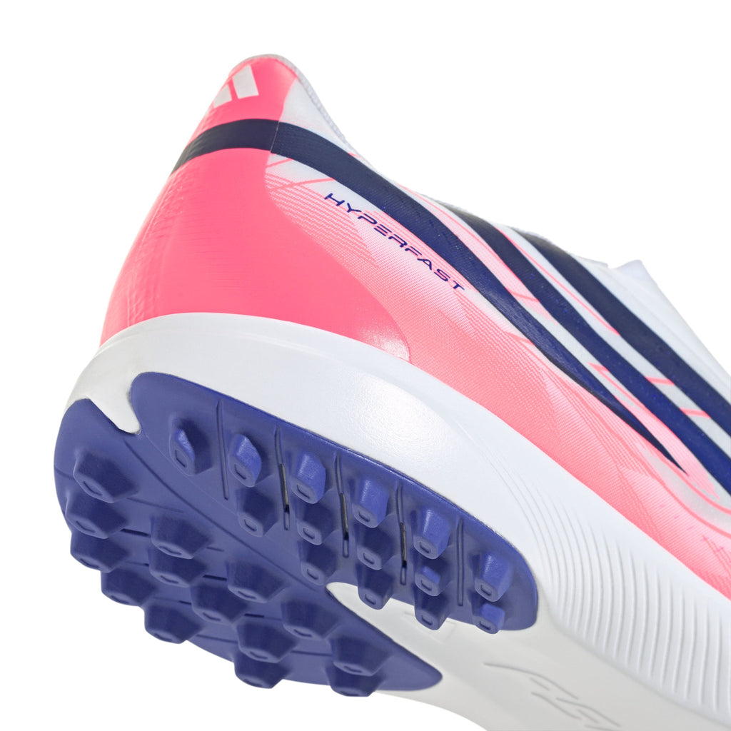 2026 New Arrival adidas F50 Hyperfast League Laceless Turf Men's Soccer Cleats - White/Purple/Solar Turbo wholesalehk.shop
