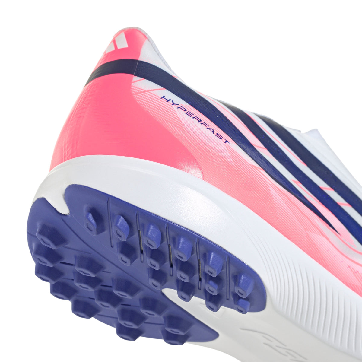 2026 New Arrival adidas F50 Hyperfast League Laceless Turf Men's Soccer Cleats - White/Purple/Solar Turbo wholesalehk.shop