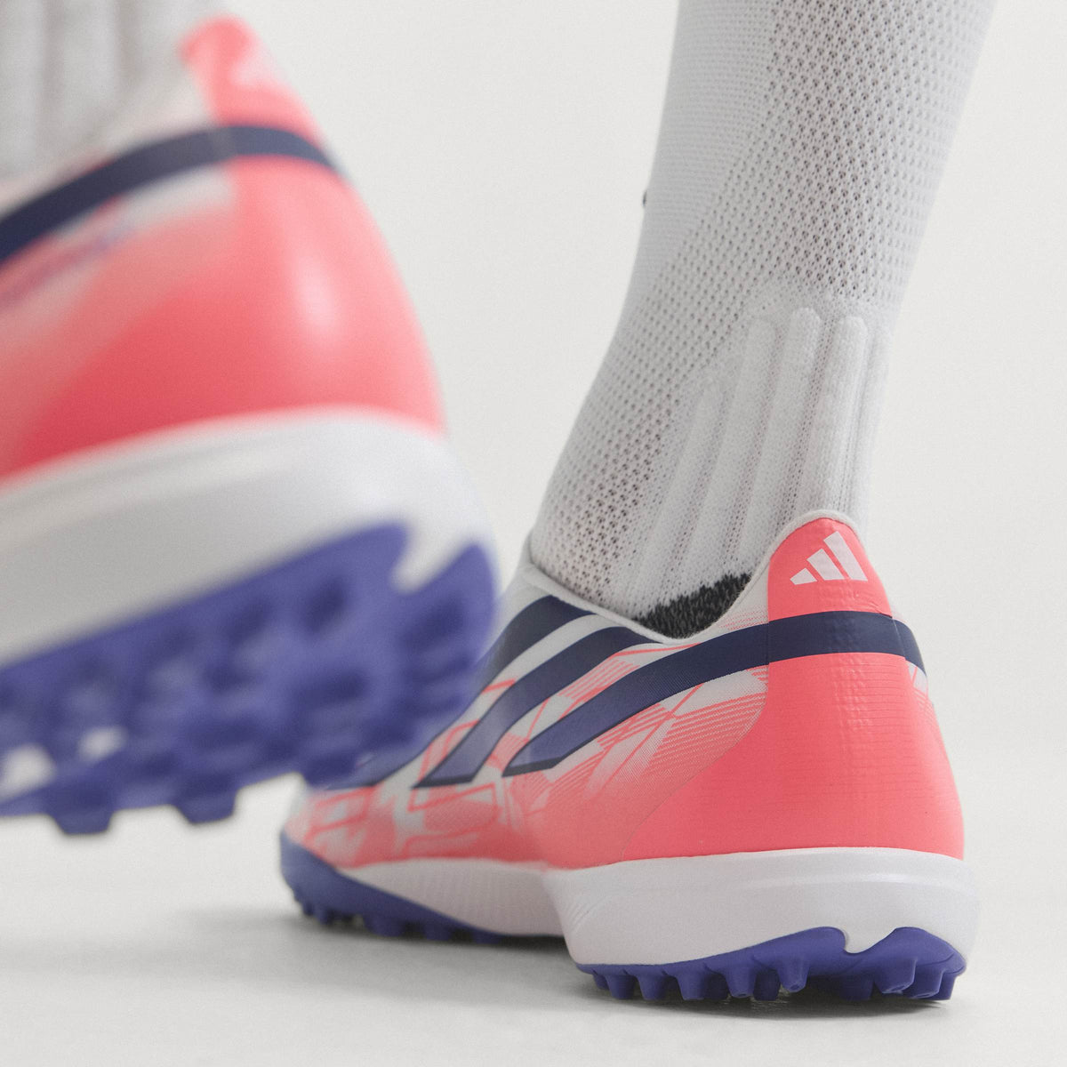 2026 New Arrival adidas F50 Hyperfast League Laceless Turf Men's Soccer Cleats - White/Purple/Solar Turbo wholesalehk.shop