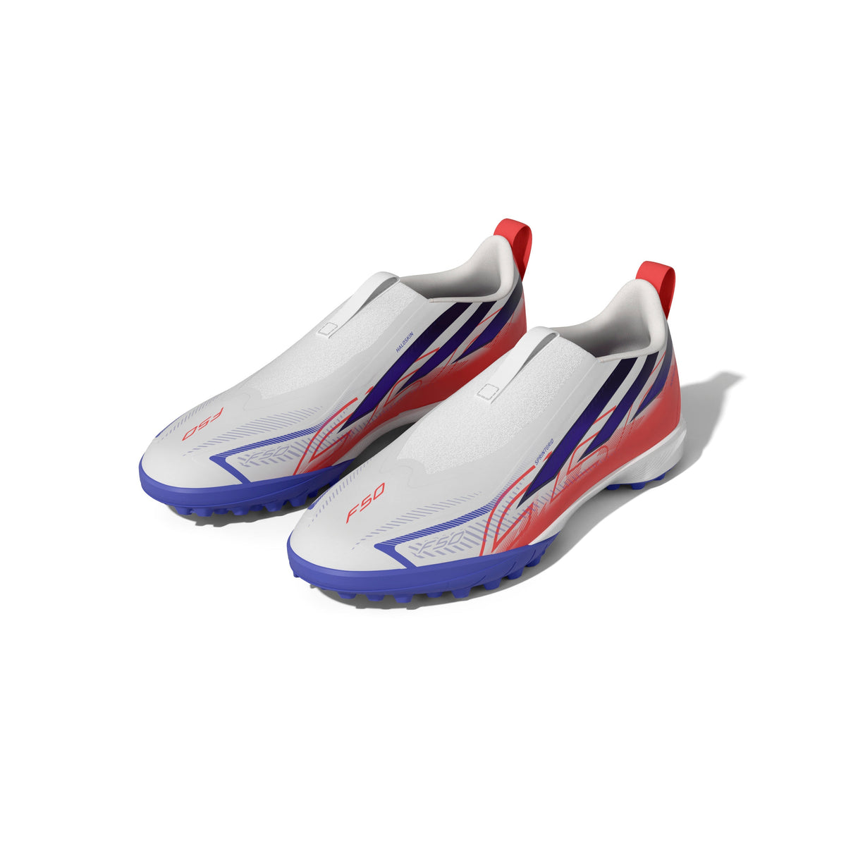 2026 New Arrival adidas F50 Hyperfast League Laceless Turf Youth Soccer Cleats - White/Purple wholesalehk.shop