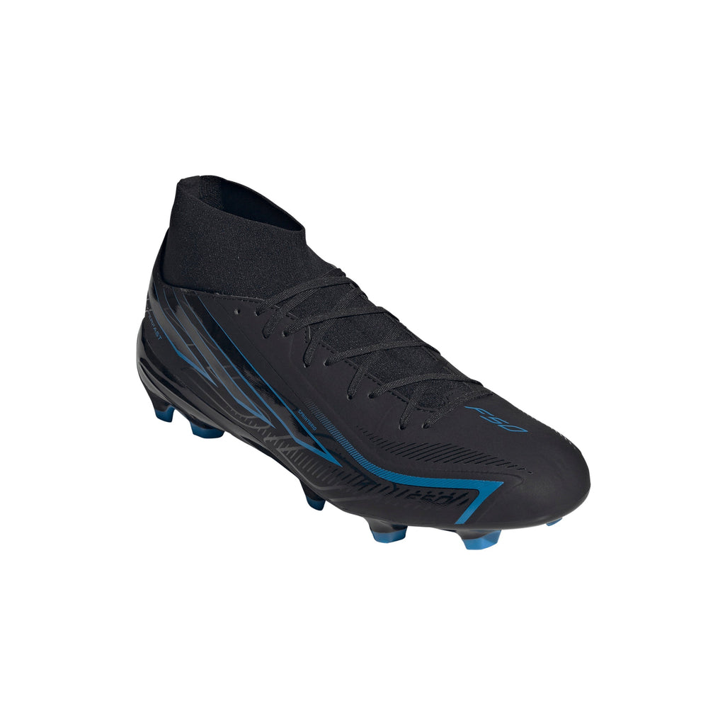 2026 New Arrival adidas F50 Hyperfast League Mid Firm Ground Men's Soccer Cleats - Black/Black/Blue wholesalehk.shop
