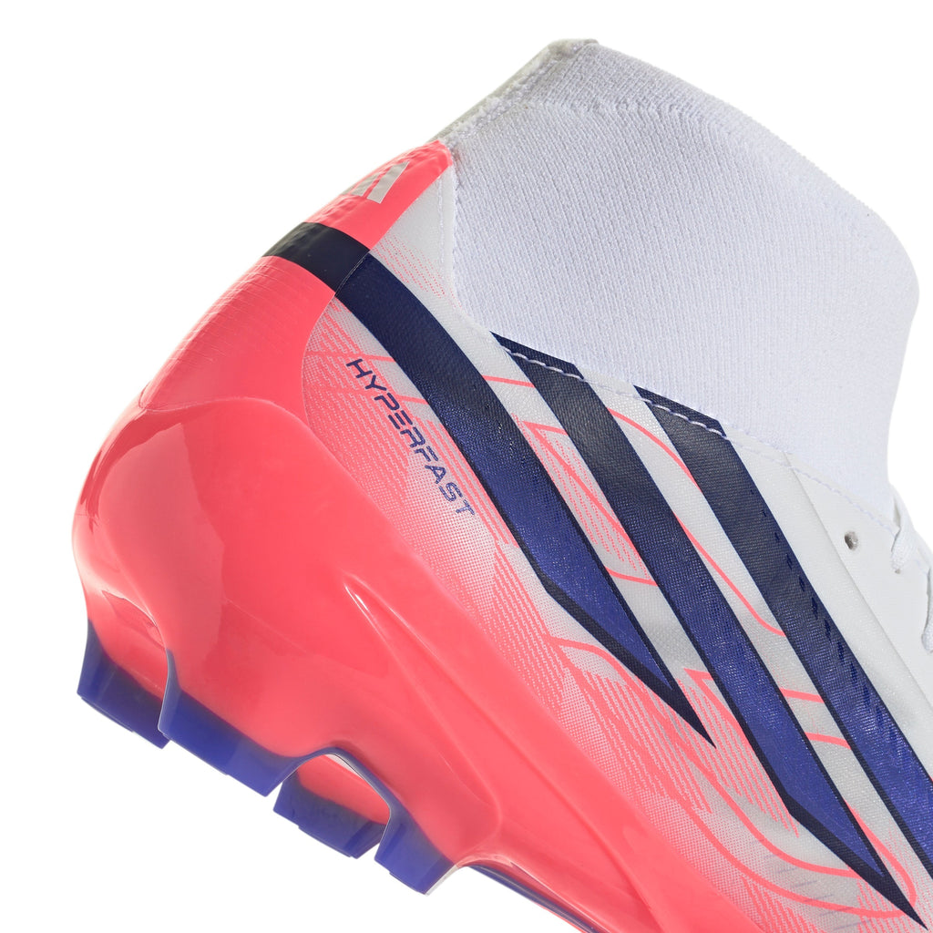 2026 New Arrival adidas F50 Hyperfast League Mid Firm Ground Men's Soccer Cleats - White/Purple/Solar Turbo wholesalehk.shop