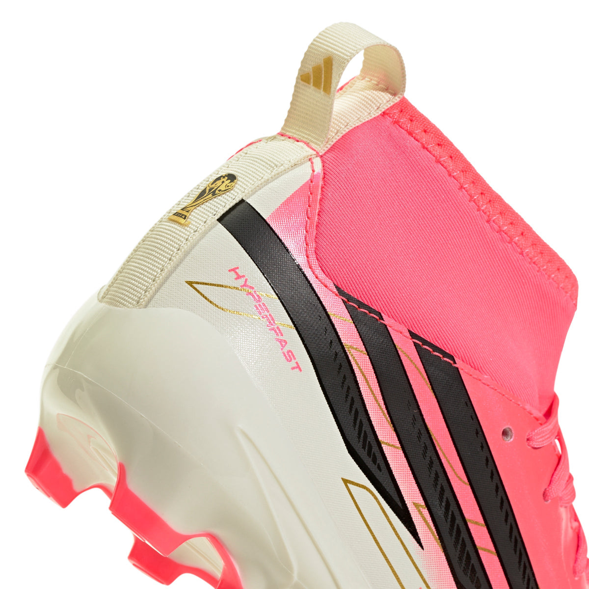2026 New Arrival adidas F50 Hyperfast League Mid Firm Ground Youth Soccer Cleats -Turquesa/Black/Gold wholesalehk.shop