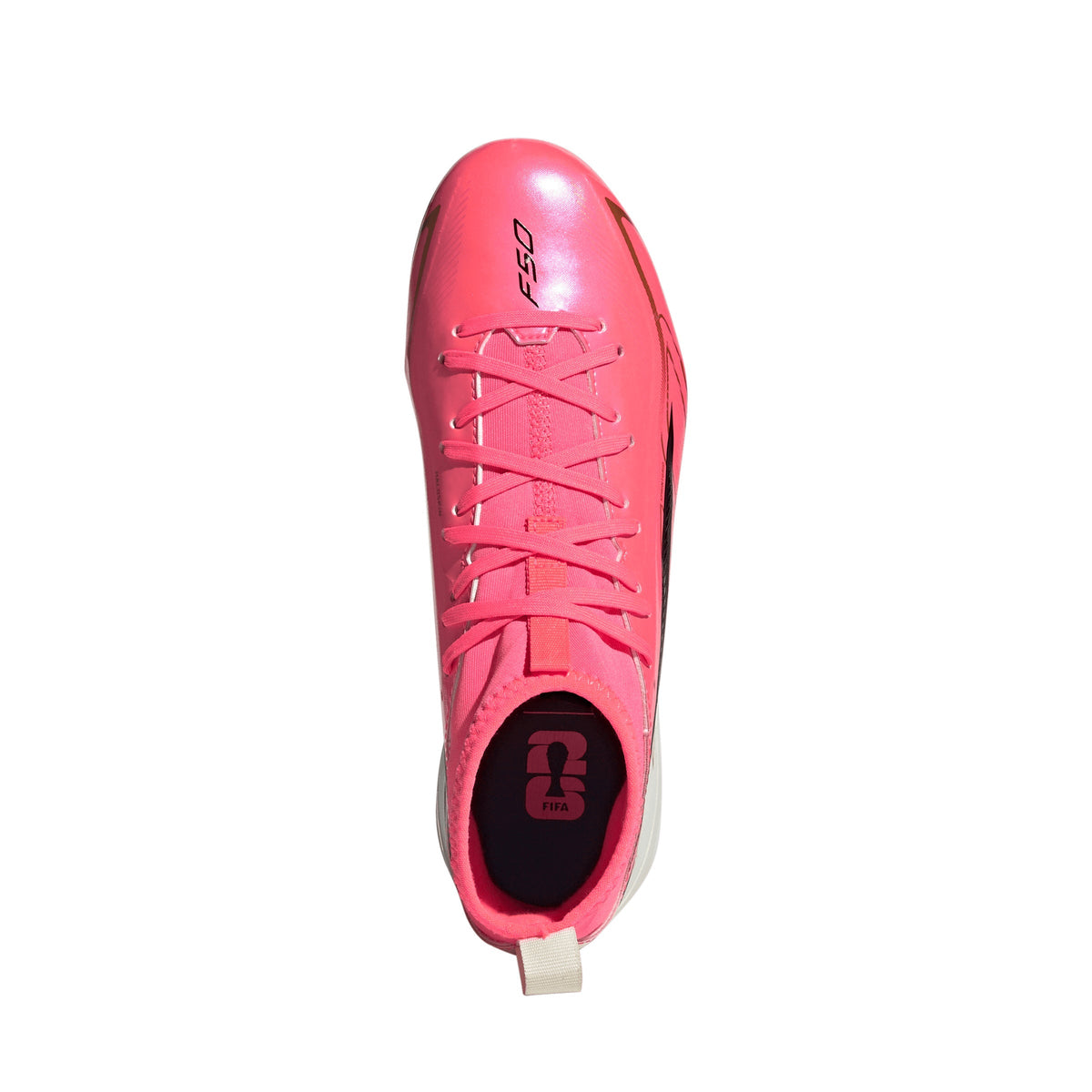 2026 New Arrival adidas F50 Hyperfast League Mid Firm Ground Youth Soccer Cleats -Turquesa/Black/Gold wholesalehk.shop