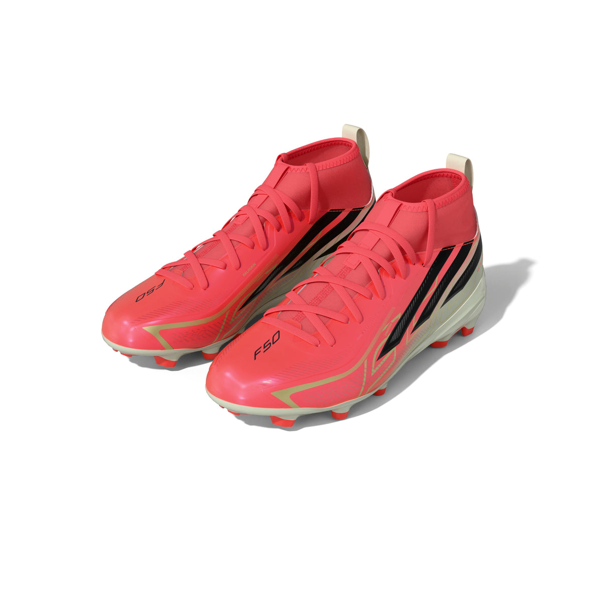 2026 New Arrival adidas F50 Hyperfast League Mid Firm Ground Youth Soccer Cleats -Turquesa/Black/Gold wholesalehk.shop