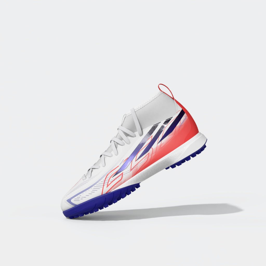 2026 New Arrival adidas F50 Hyperfast League Mid Turf Youth Soccer Cleats - White/Purple wholesalehk.shop
