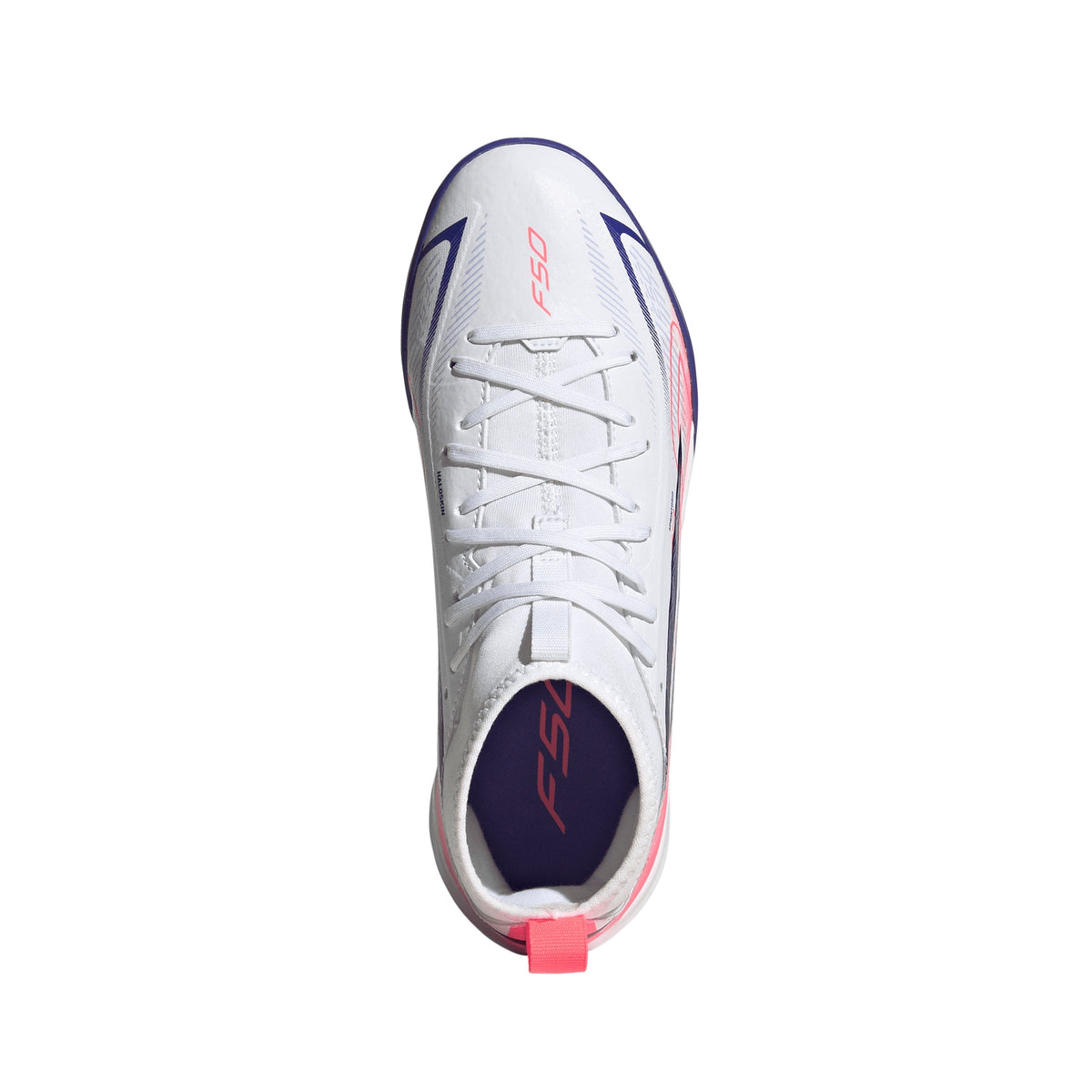 2026 New Arrival adidas F50 Hyperfast League Mid Turf Youth Soccer Cleats - White/Purple wholesalehk.shop