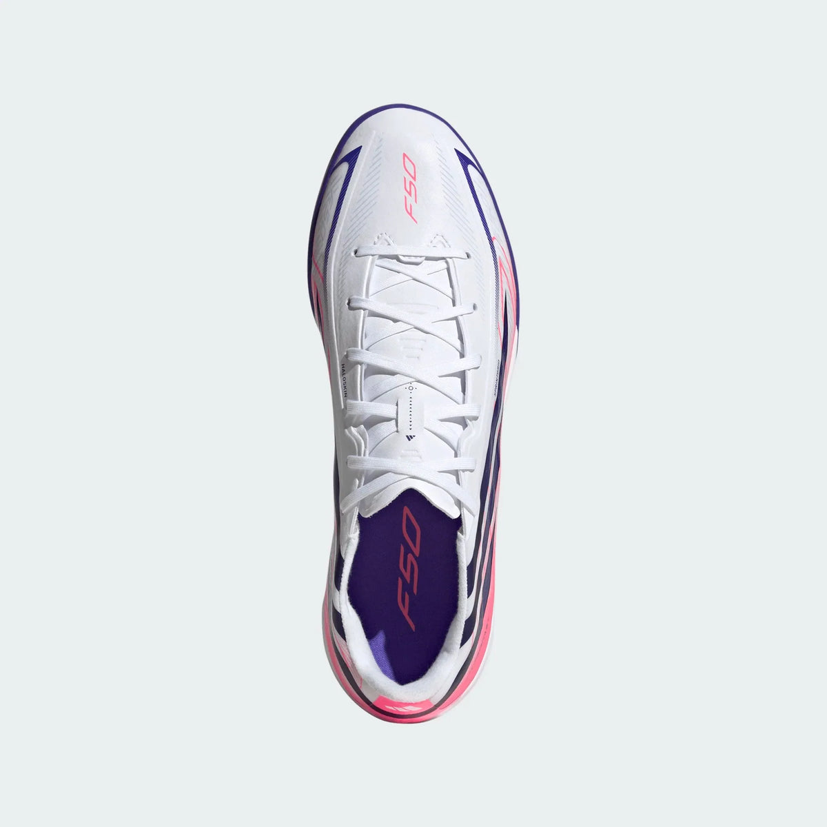 2026 New Arrival adidas F50 Hyperfast League TF Turf Men's Soccer Cleats - White/Purple/Solar Turbo wholesalehk.shop