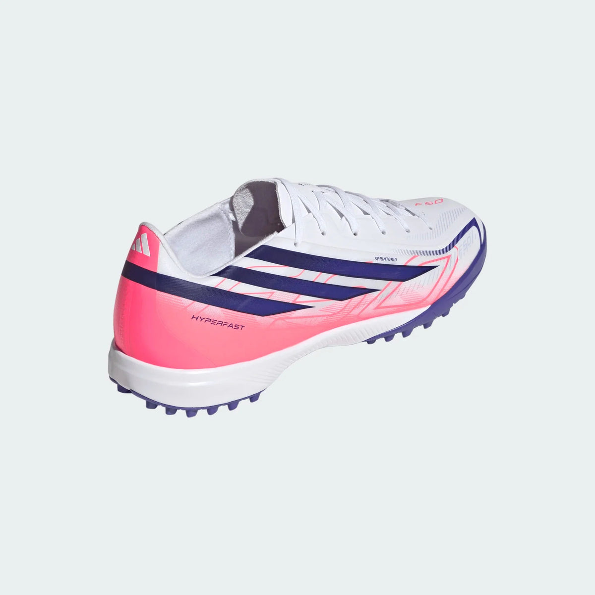 2026 New Arrival adidas F50 Hyperfast League TF Turf Men's Soccer Cleats - White/Purple/Solar Turbo wholesalehk.shop
