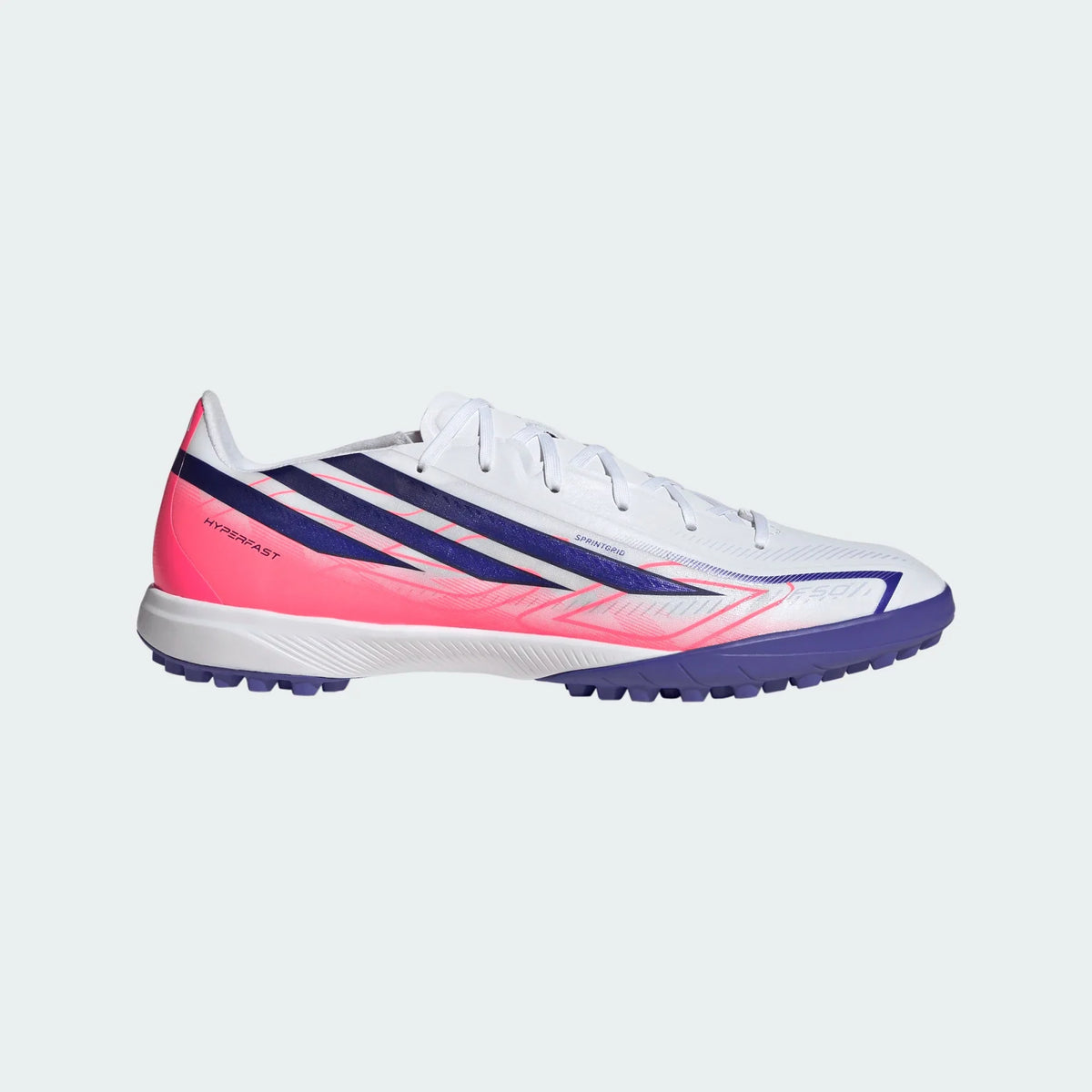2026 New Arrival adidas F50 Hyperfast League TF Turf Men's Soccer Cleats - White/Purple/Solar Turbo wholesalehk.shop