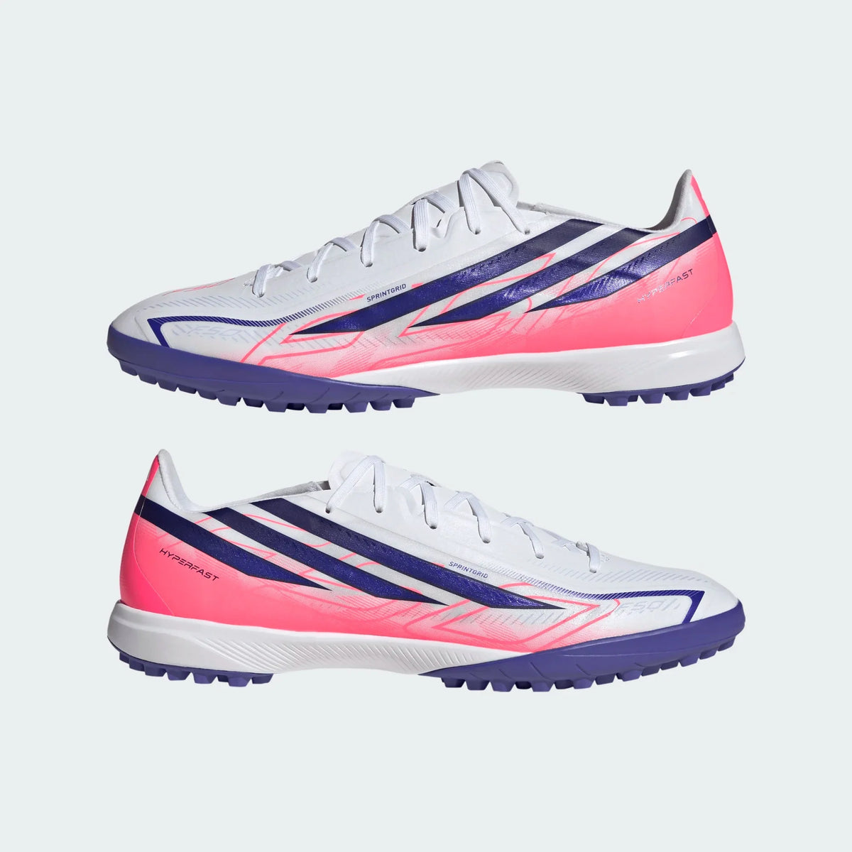 2026 New Arrival adidas F50 Hyperfast League TF Turf Men's Soccer Cleats - White/Purple/Solar Turbo wholesalehk.shop