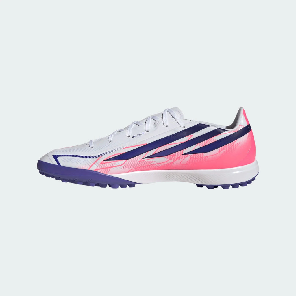 2026 New Arrival adidas F50 Hyperfast League TF Turf Men's Soccer Cleats - White/Purple/Solar Turbo wholesalehk.shop