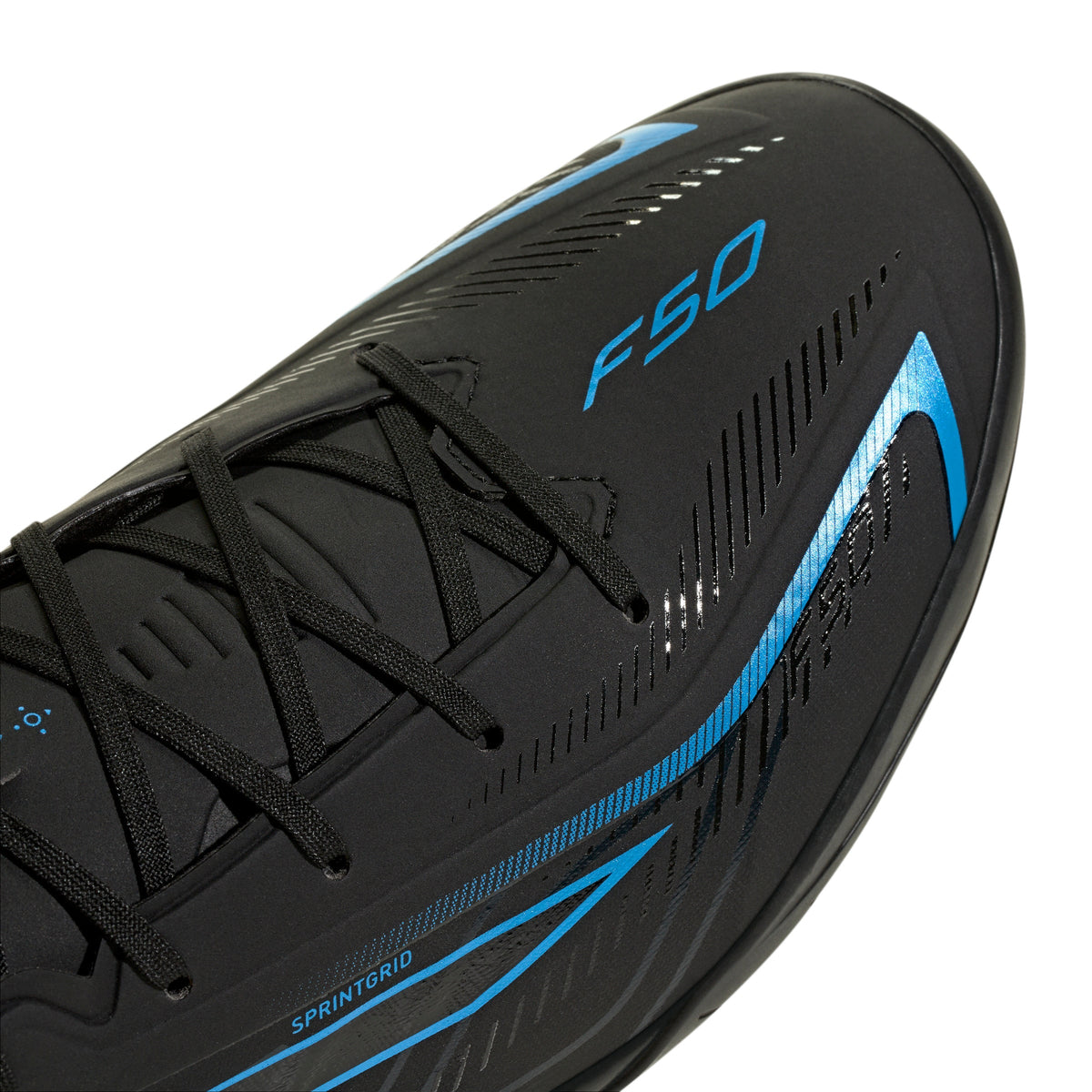2026 New Arrival adidas F50 Hyperfast League Turf Men's Soccer Cleats - Black/Black/Blue wholesalehk.shop