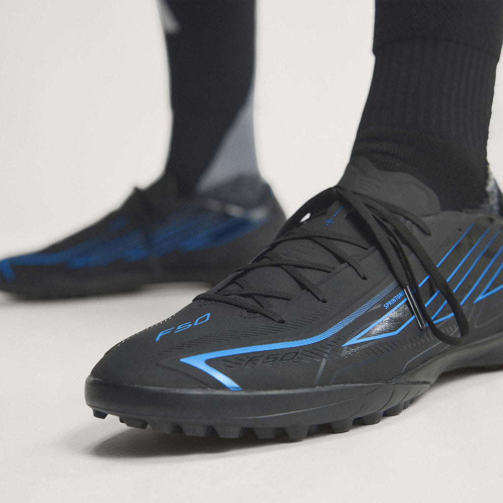 2026 New Arrival adidas F50 Hyperfast League Turf Men's Soccer Cleats - Black/Black/Blue wholesalehk.shop