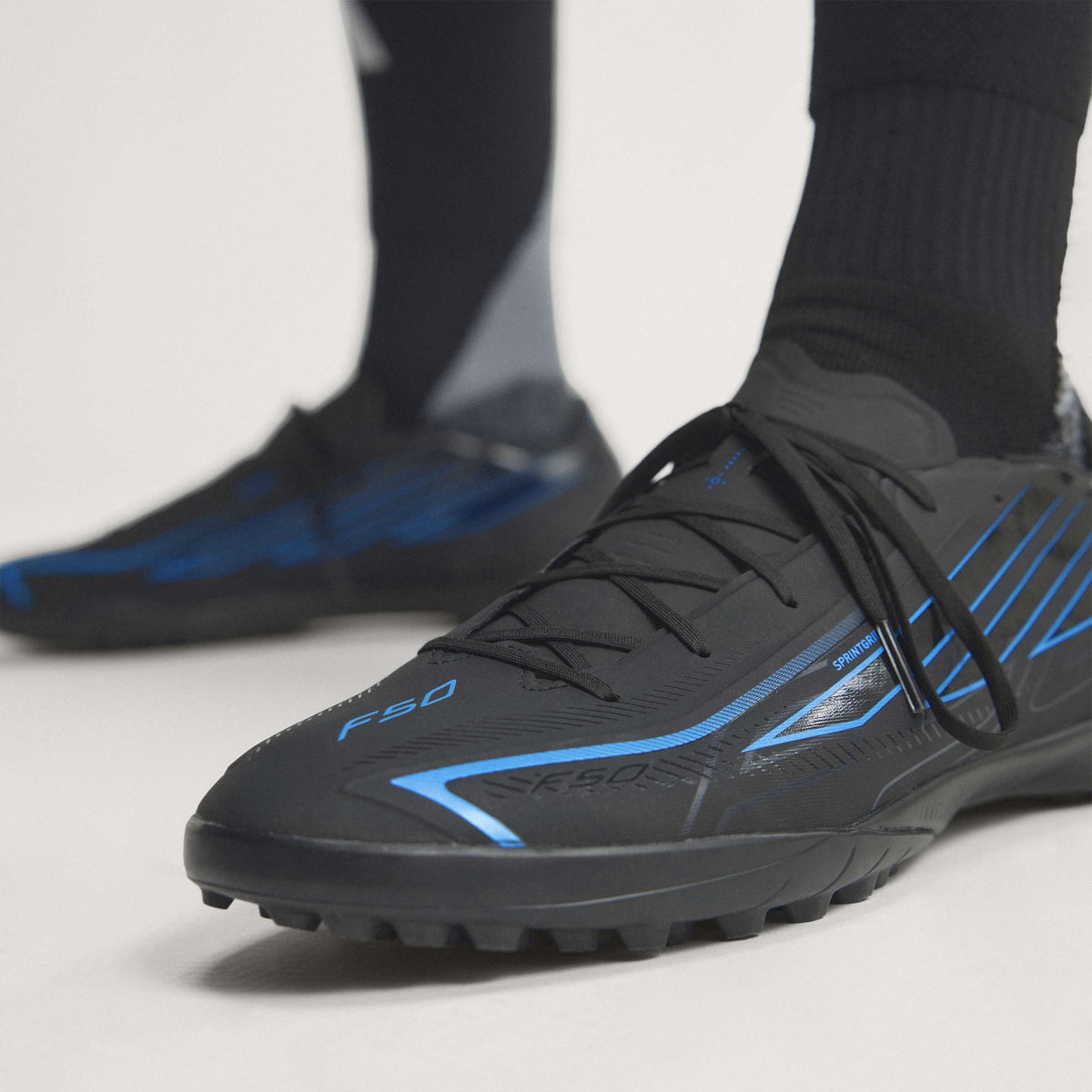 2026 New Arrival adidas F50 Hyperfast League Turf Men's Soccer Cleats - Black/Black/Blue wholesalehk.shop
