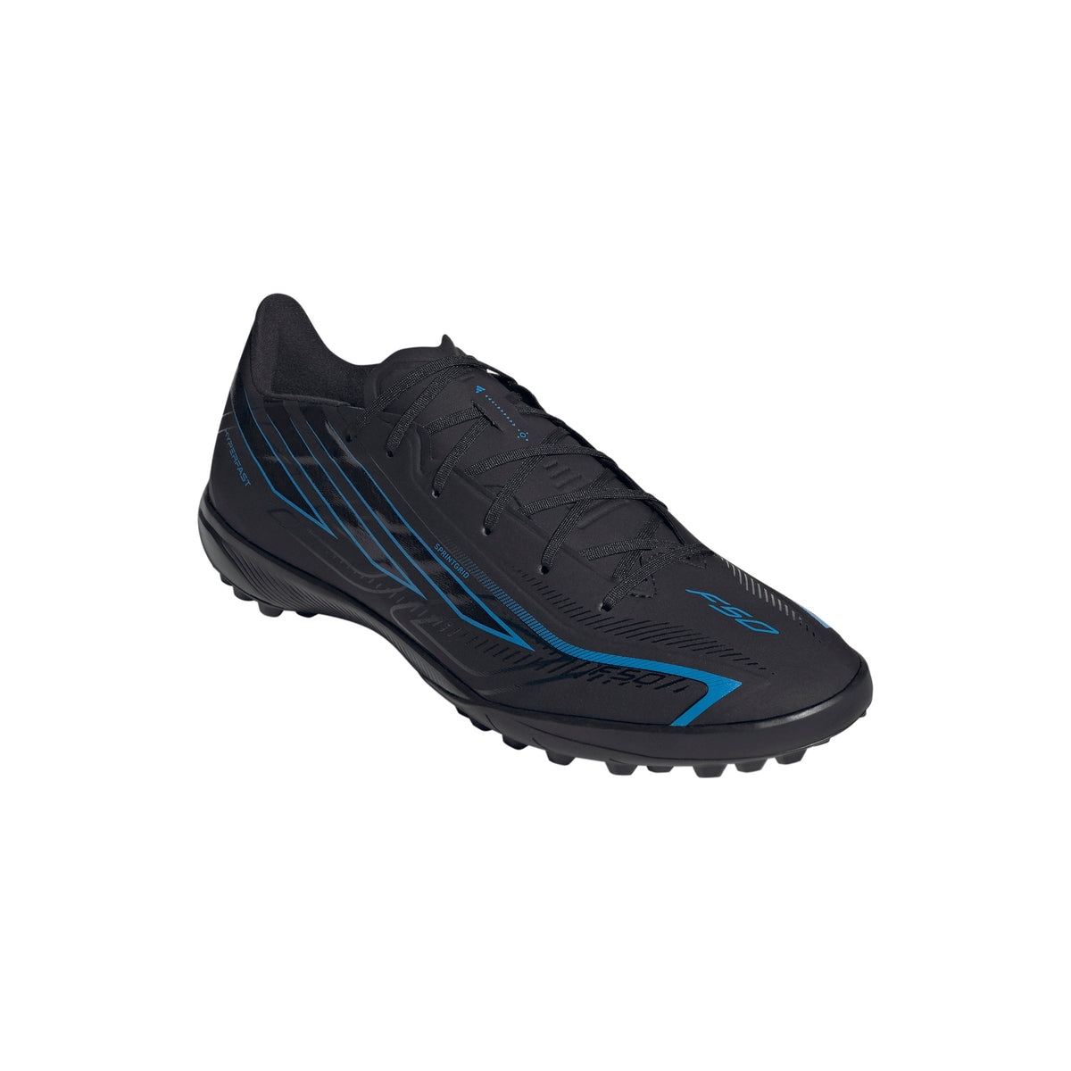 2026 New Arrival adidas F50 Hyperfast League Turf Men's Soccer Cleats - Black/Black/Blue wholesalehk.shop