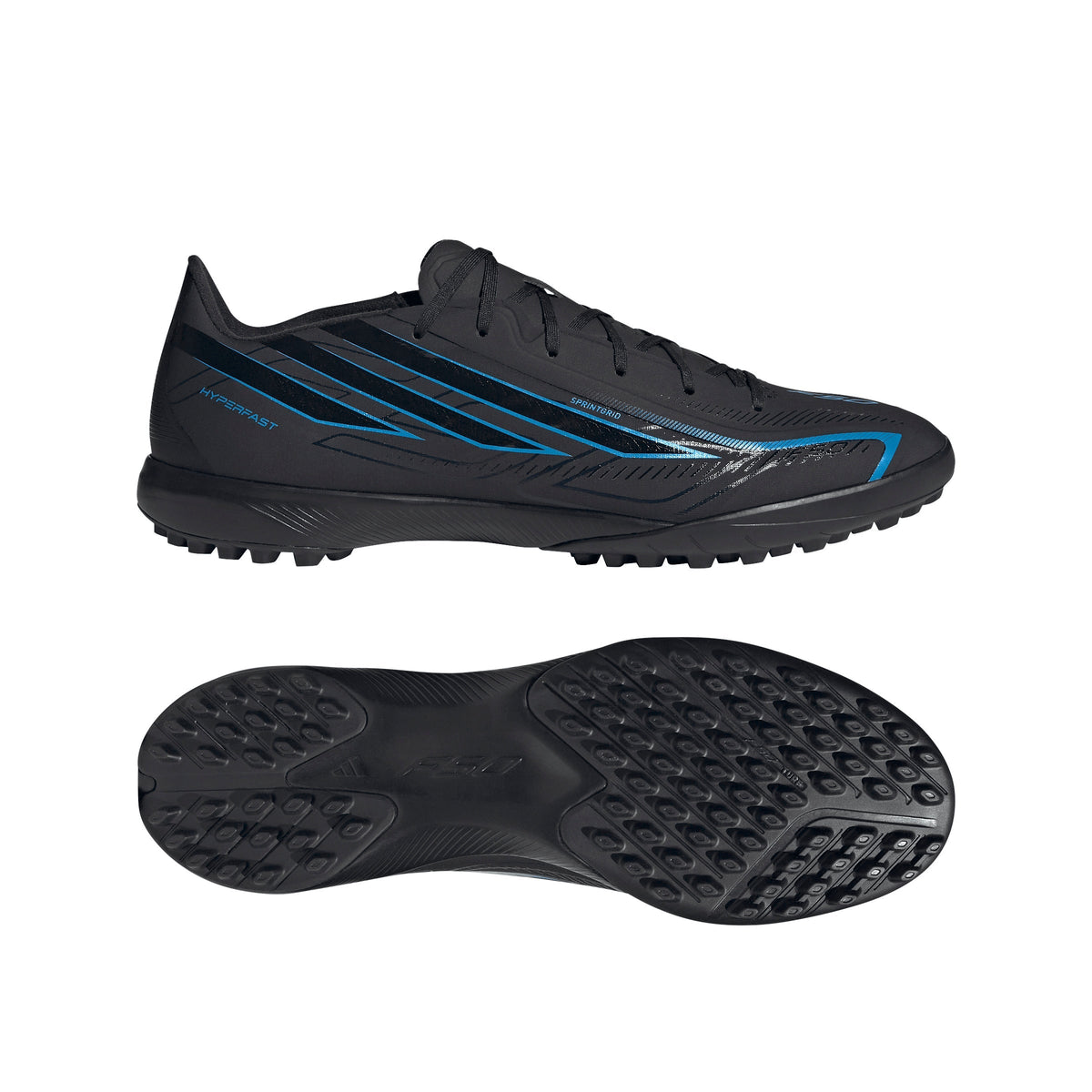 2026 New Arrival adidas F50 Hyperfast League Turf Men's Soccer Cleats - Black/Black/Blue wholesalehk.shop