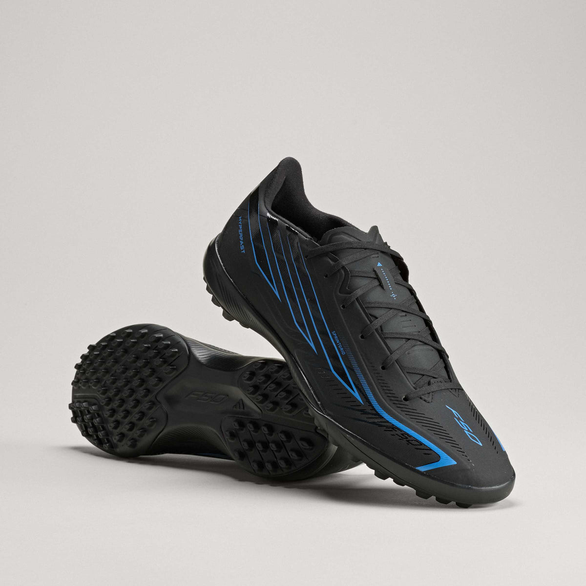 2026 New Arrival adidas F50 Hyperfast League Turf Men's Soccer Cleats - Black/Black/Blue wholesalehk.shop