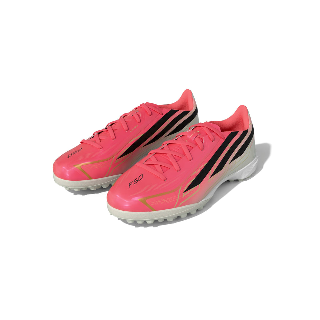 2026 New Arrival adidas F50 Hyperfast League Turf Men's Soccer Cleats - Turquesa/Black/Gold wholesalehk.shop