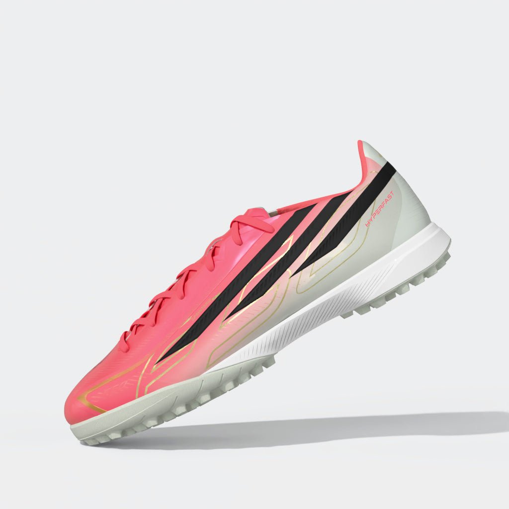 2026 New Arrival adidas F50 Hyperfast League Turf Men's Soccer Cleats - Turquesa/Black/Gold wholesalehk.shop