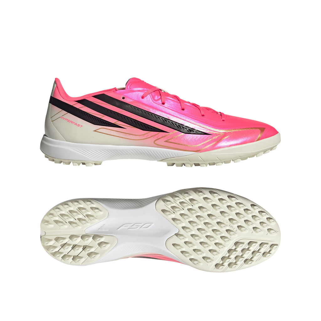 2026 New Arrival adidas F50 Hyperfast League Turf Men's Soccer Cleats - Turquesa/Black/Gold wholesalehk.shop