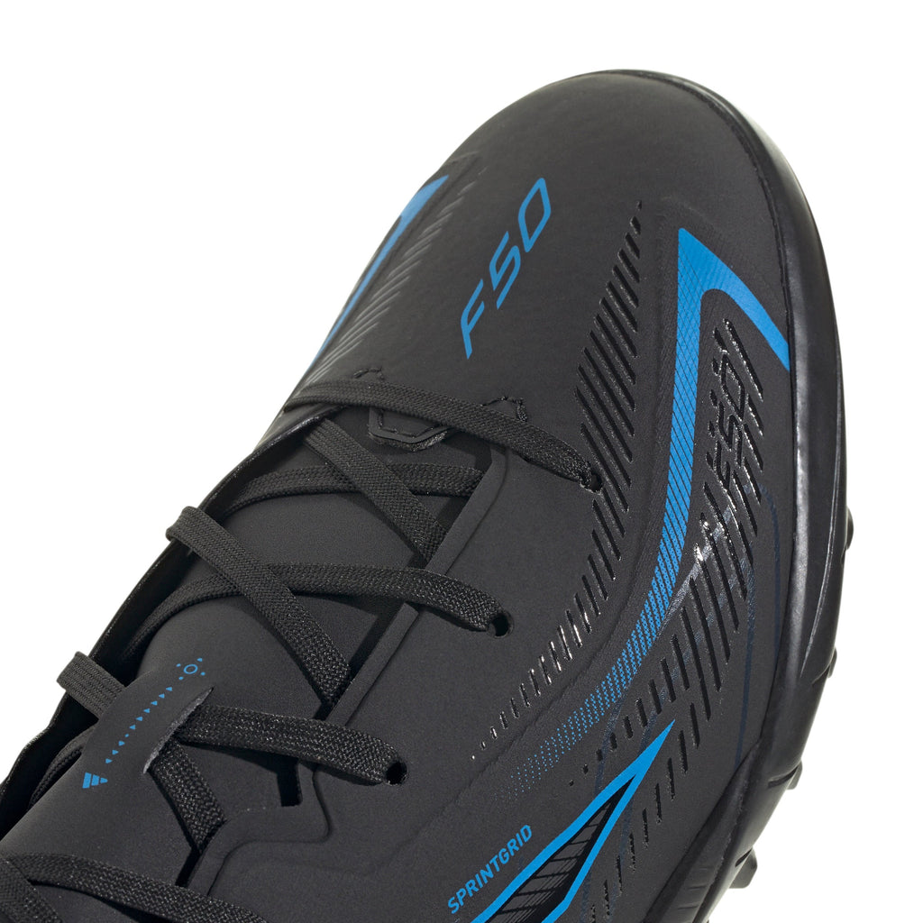 2026 New Arrival adidas F50 Hyperfast League Turf Youth Soccer Cleats - Black/Black/Blue wholesalehk.shop