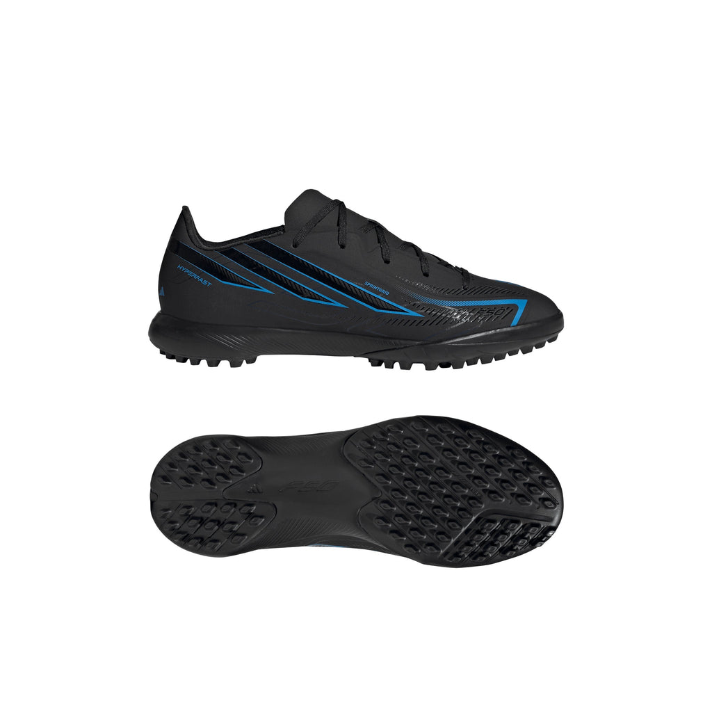 2026 New Arrival adidas F50 Hyperfast League Turf Youth Soccer Cleats - Black/Black/Blue wholesalehk.shop