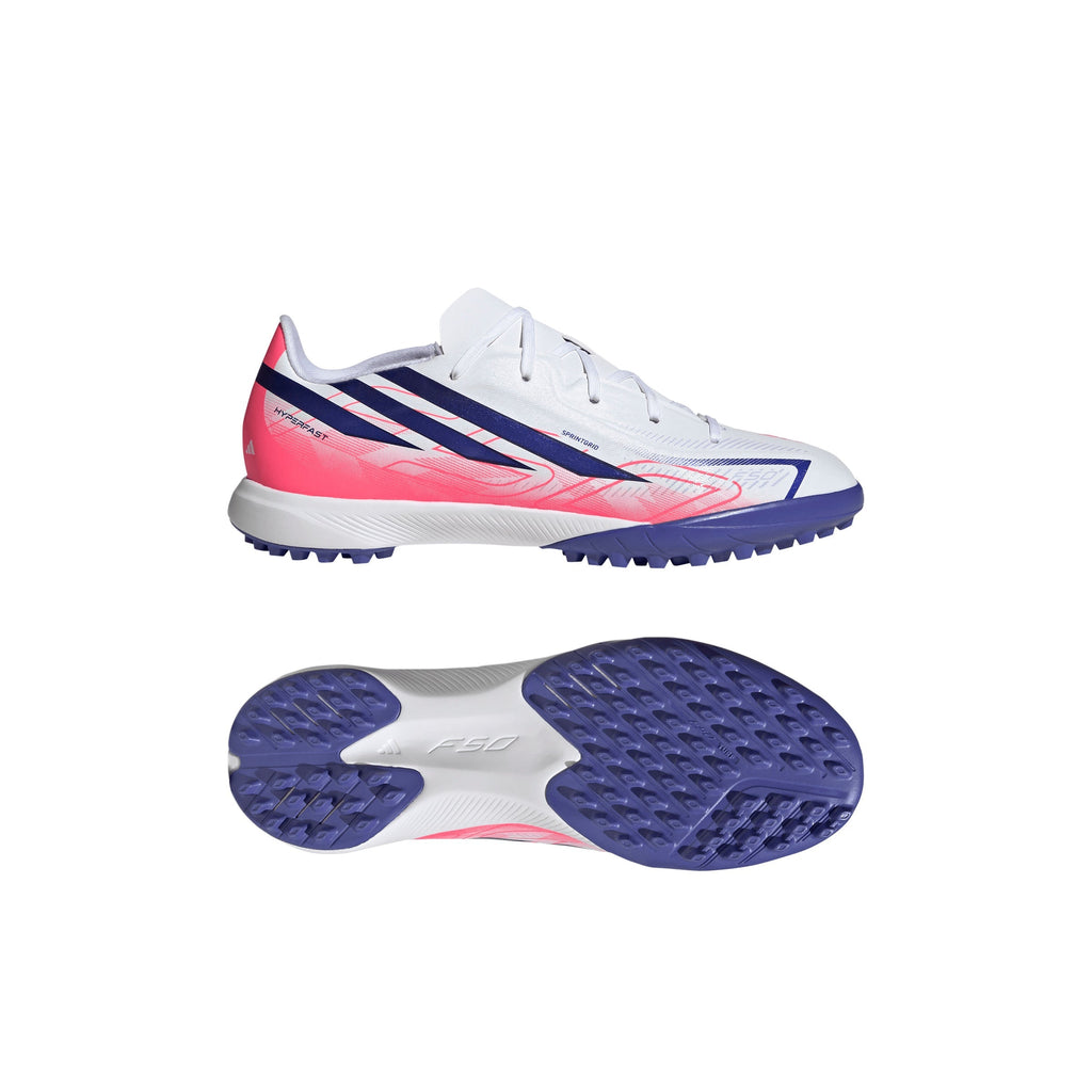 2026 New Arrival adidas F50 Hyperfast League Turf Youth Soccer Cleats - White/Purple wholesalehk.shop