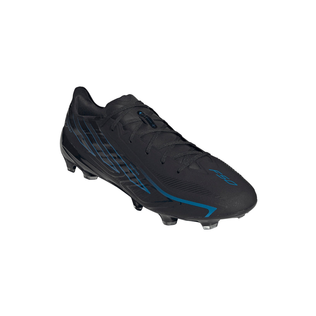 2026 New Arrival adidas F50 Hyperfast Pro Firm Ground Men's Soccer Cleats - Black/Black/Blue wholesalehk.shop