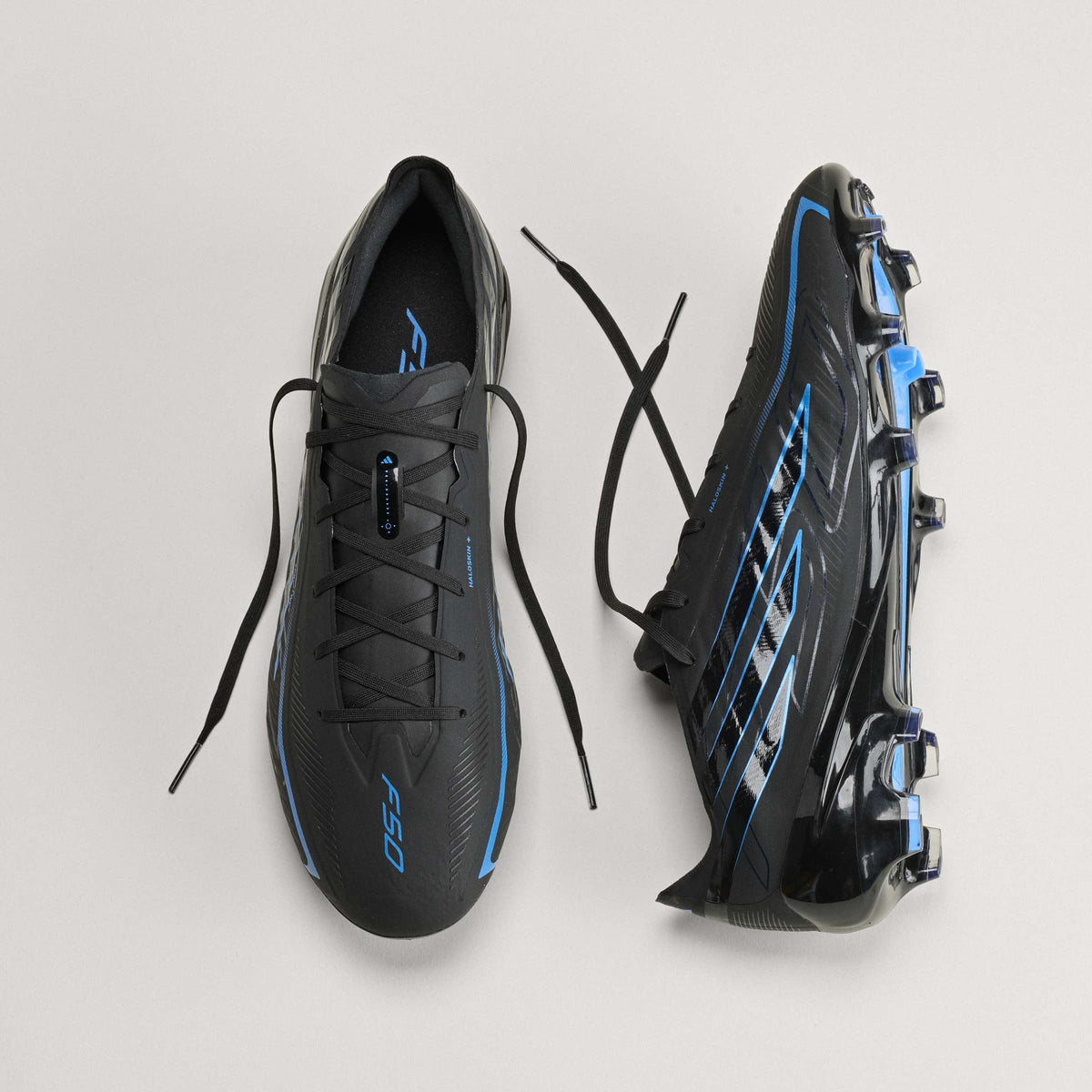 2026 New Arrival adidas F50 Hyperfast Pro Firm Ground Men's Soccer Cleats - Black/Black/Blue wholesalehk.shop