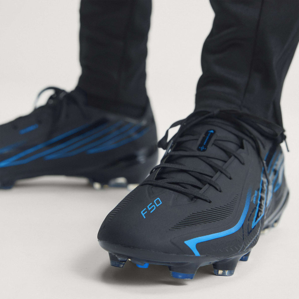 2026 New Arrival adidas F50 Hyperfast Pro Firm Ground Men's Soccer Cleats - Black/Black/Blue wholesalehk.shop