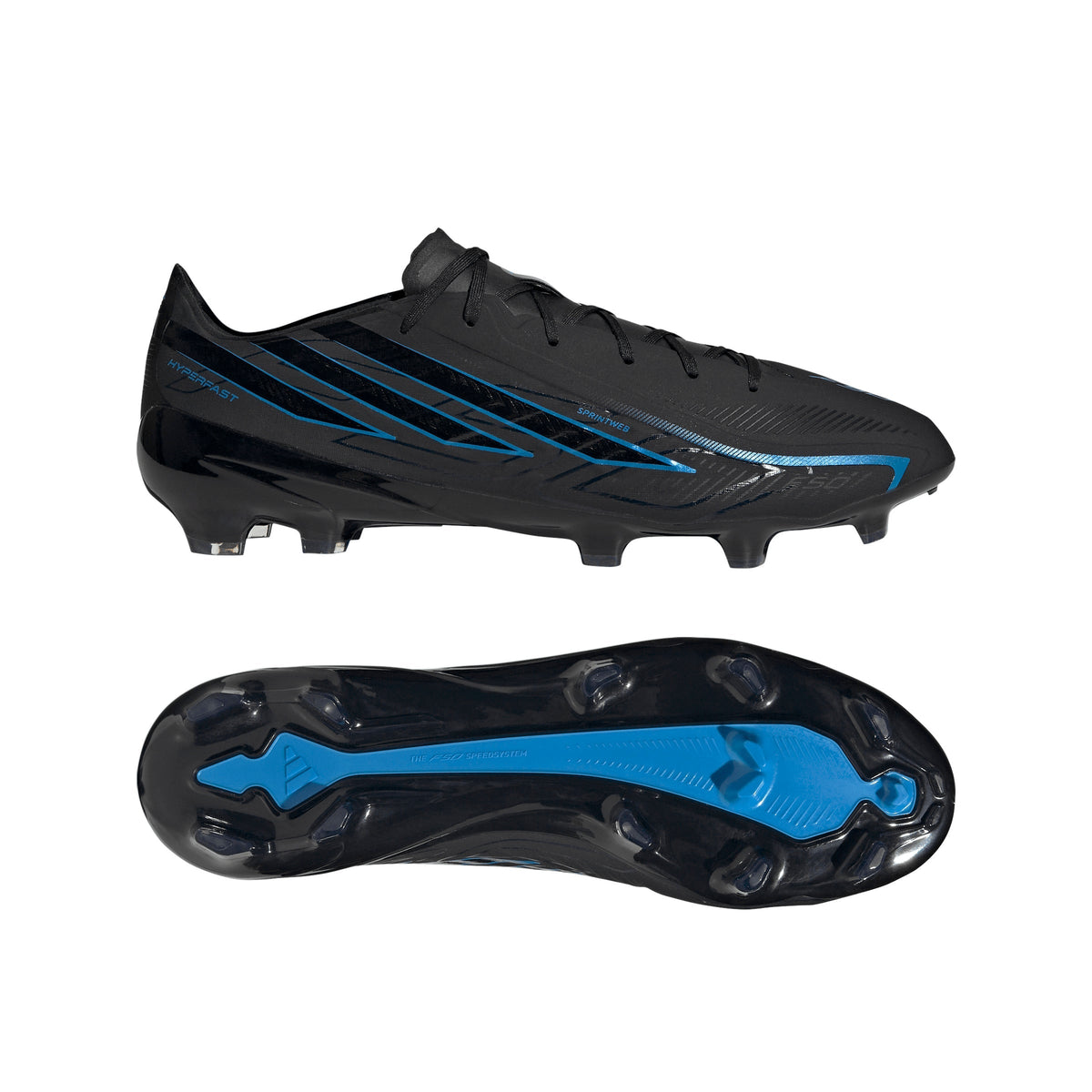 2026 New Arrival adidas F50 Hyperfast Pro Firm Ground Men's Soccer Cleats - Black/Black/Blue wholesalehk.shop