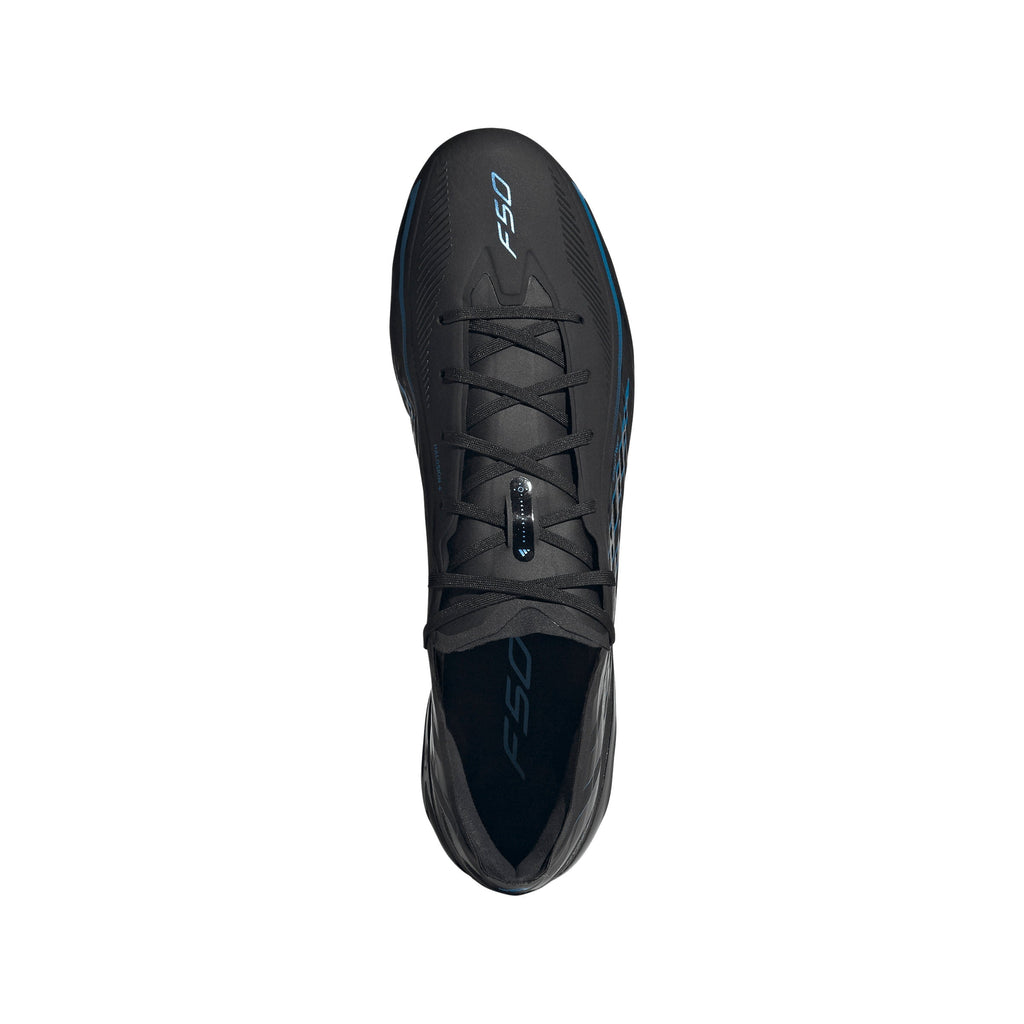 2026 New Arrival adidas F50 Hyperfast Pro Firm Ground Men's Soccer Cleats - Black/Black/Blue wholesalehk.shop