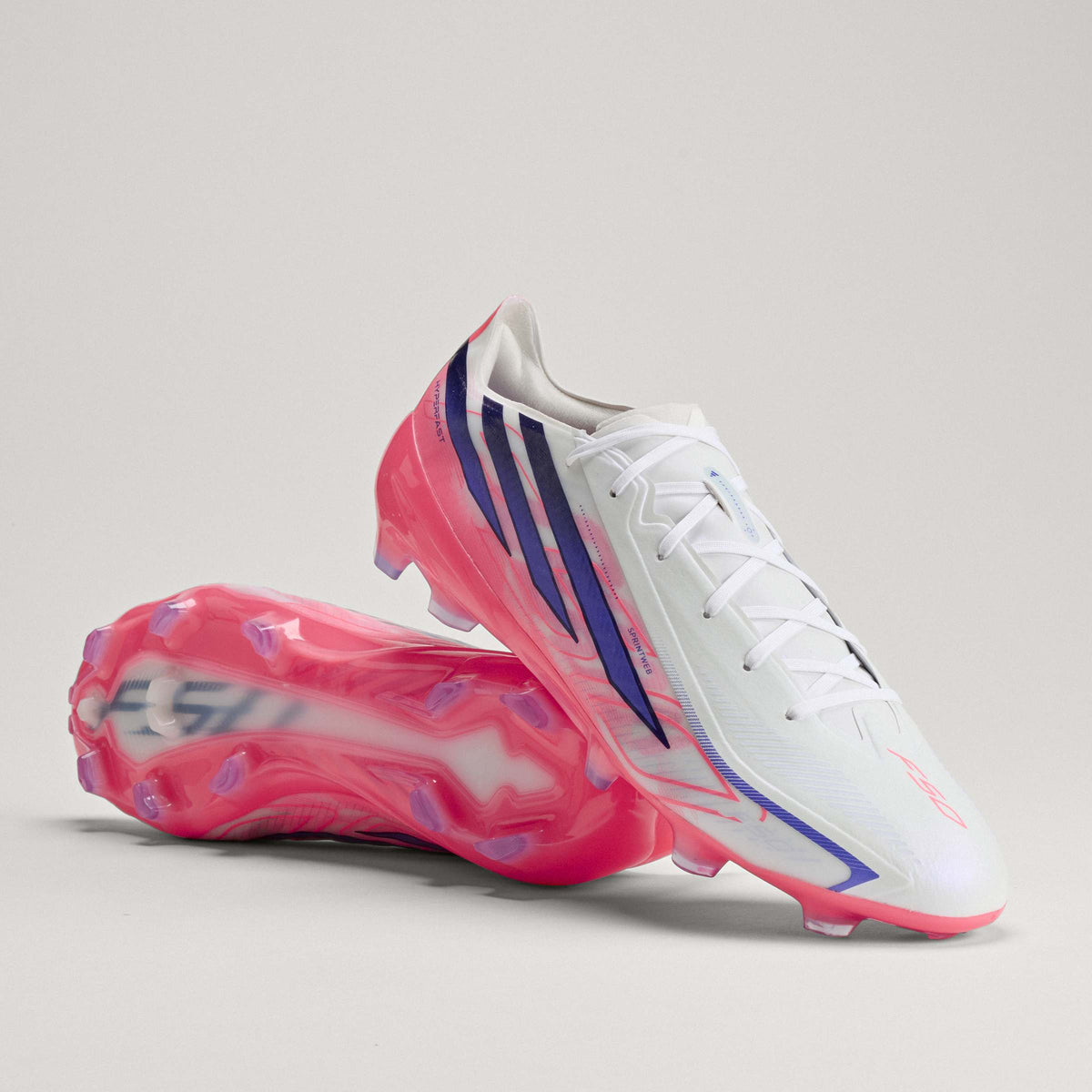 2026 New Arrival adidas F50 Hyperfast Pro Firm Ground Men's Soccer Cleats - White/Purple wholesalehk.shop