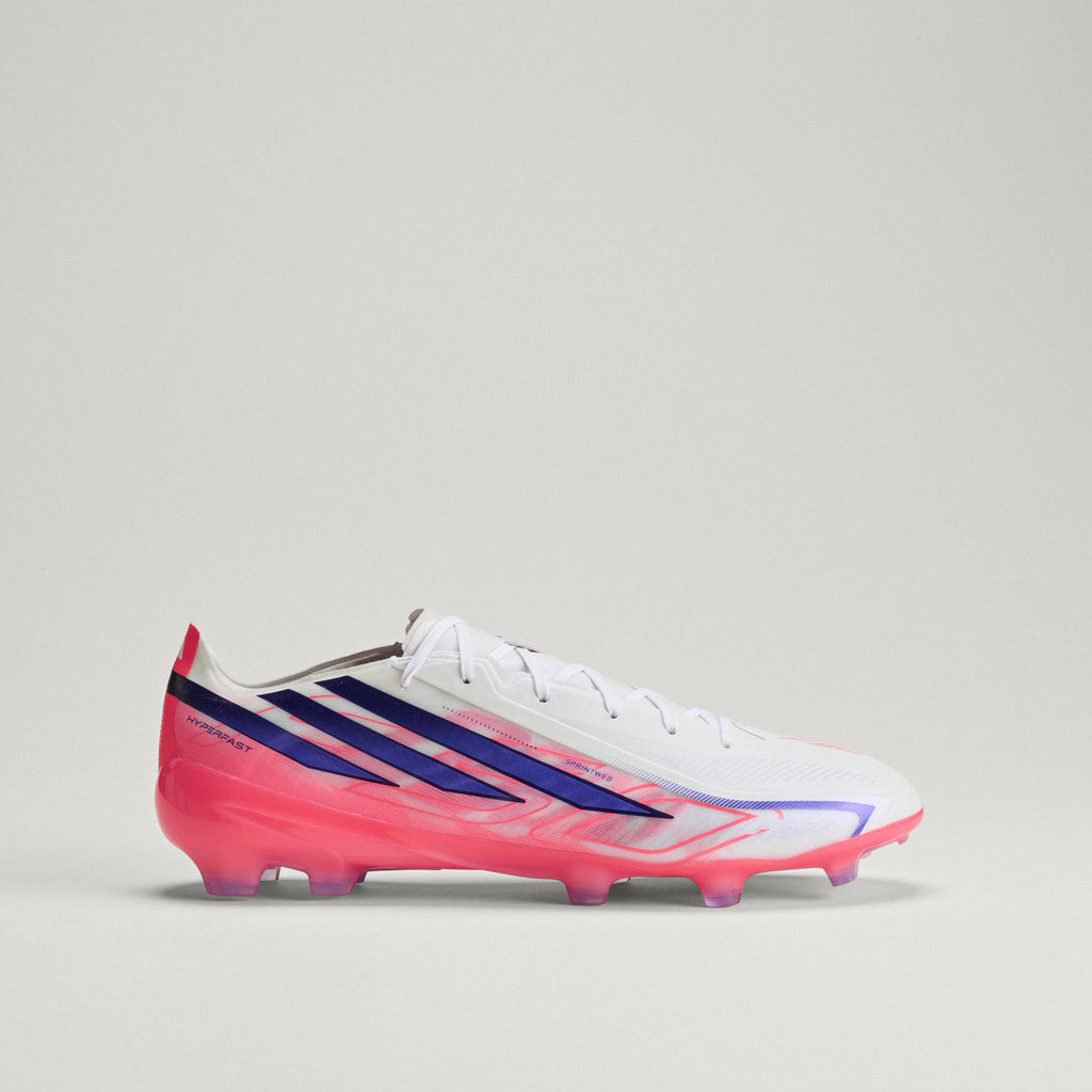 2026 New Arrival adidas F50 Hyperfast Pro Firm Ground Men's Soccer Cleats - White/Purple wholesalehk.shop