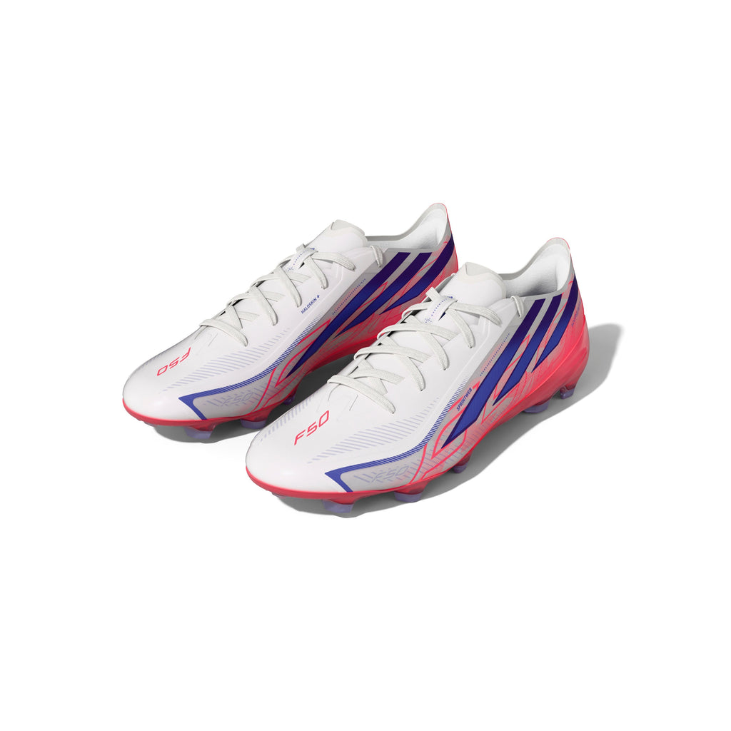 2026 New Arrival adidas F50 Hyperfast Pro Firm Ground Men's Soccer Cleats - White/Purple wholesalehk.shop