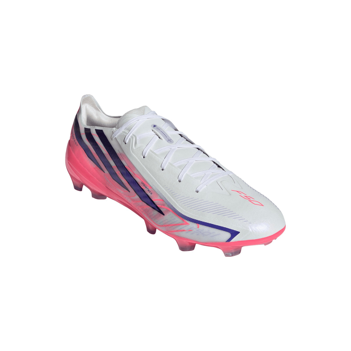 2026 New Arrival adidas F50 Hyperfast Pro Firm Ground Men's Soccer Cleats - White/Purple wholesalehk.shop