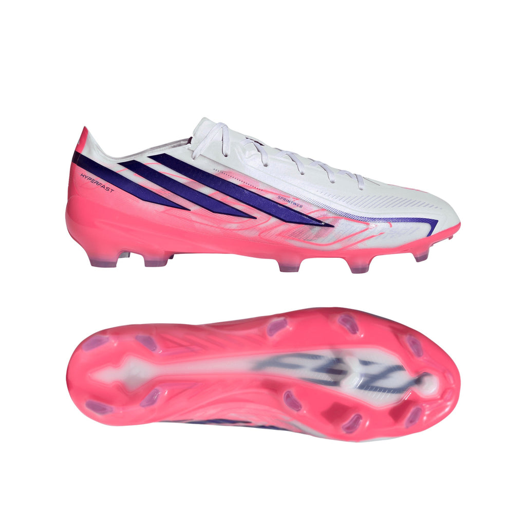 2026 New Arrival adidas F50 Hyperfast Pro Firm Ground Men's Soccer Cleats - White/Purple wholesalehk.shop