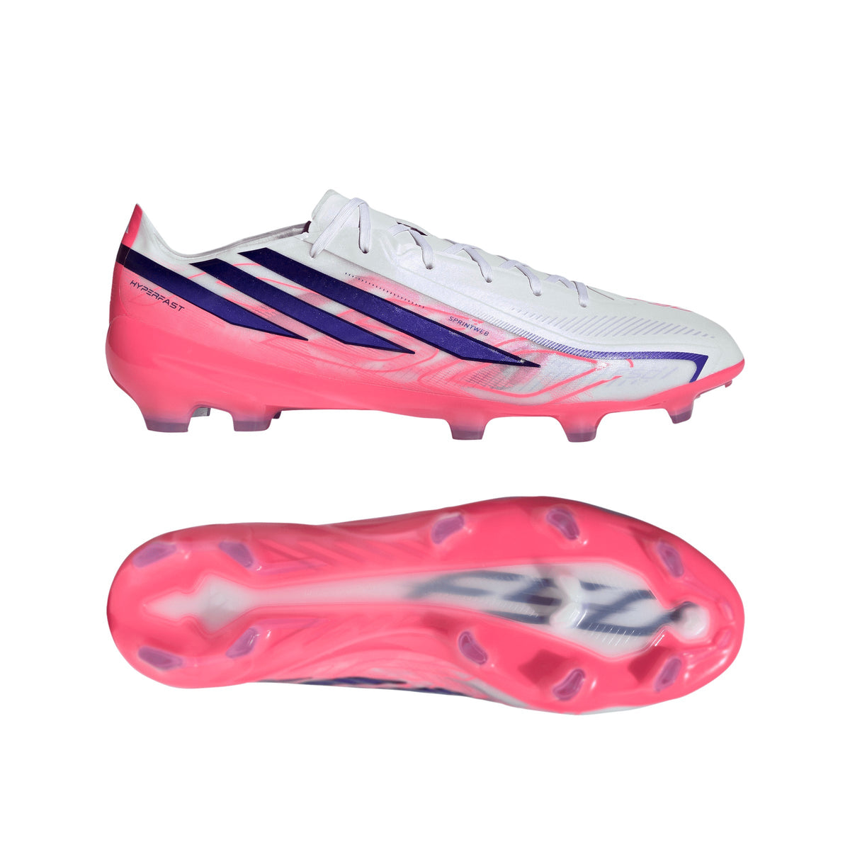 2026 New Arrival adidas F50 Hyperfast Pro Firm Ground Men's Soccer Cleats - White/Purple wholesalehk.shop